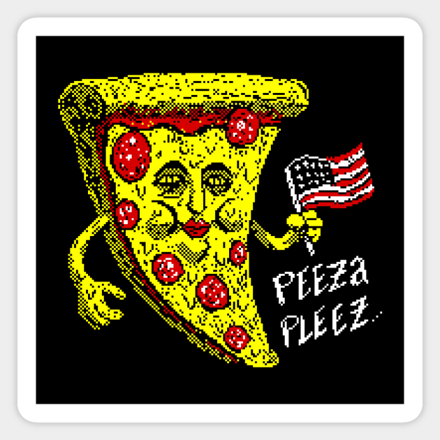 Happy Pizza Sticker by washburnillustration